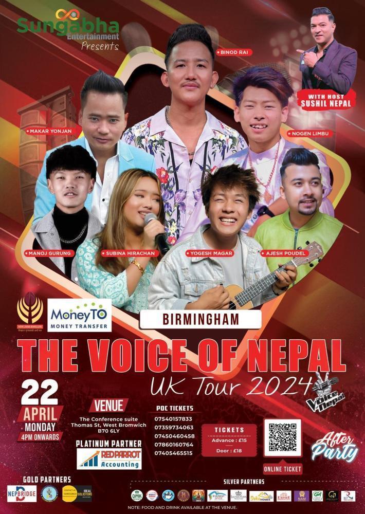 The Voice of Nepal युके टुर २०२४ बर्मीड्घमको सांगितिक धमाका भब्य
